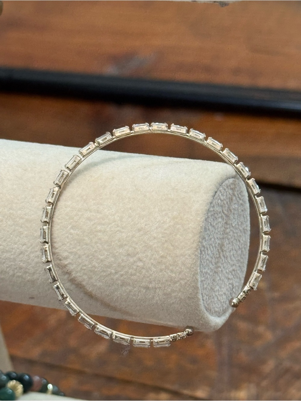 Open Cut Bangle With Rectangular Stones - Picture 4 of 5